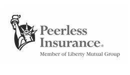 Peerless white logo